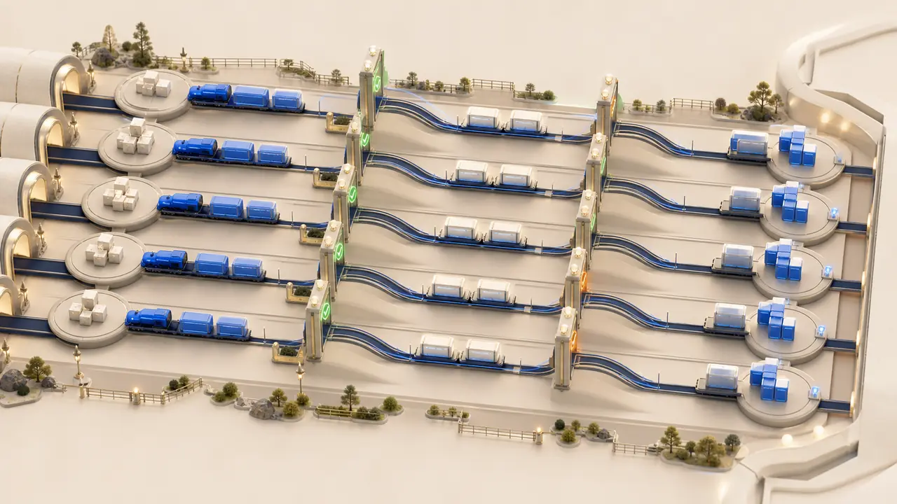 Application modules moving through coordinated migration lanes